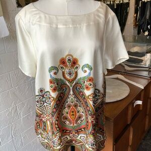 Talbots Cream Paisley Blouse